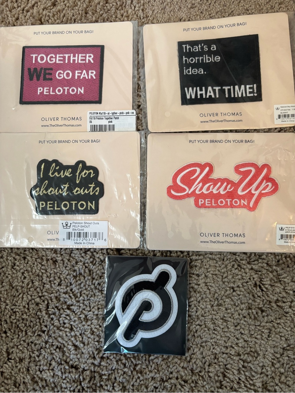 Peloton Patch Set — Pink, Black, Gold, Red, White Logos